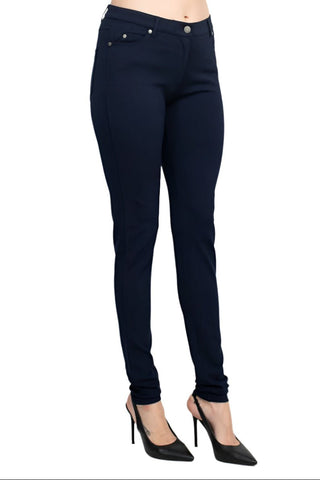 Alberto Makali Mid Waist Zip Button Closure Belt Loop 5 Pocket Stretch Crepe Pant - Glamourous Grace