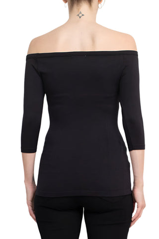Alberto Makali Off-Shoulder 3/4 Sleeve Solid Spandex Top - By Baano