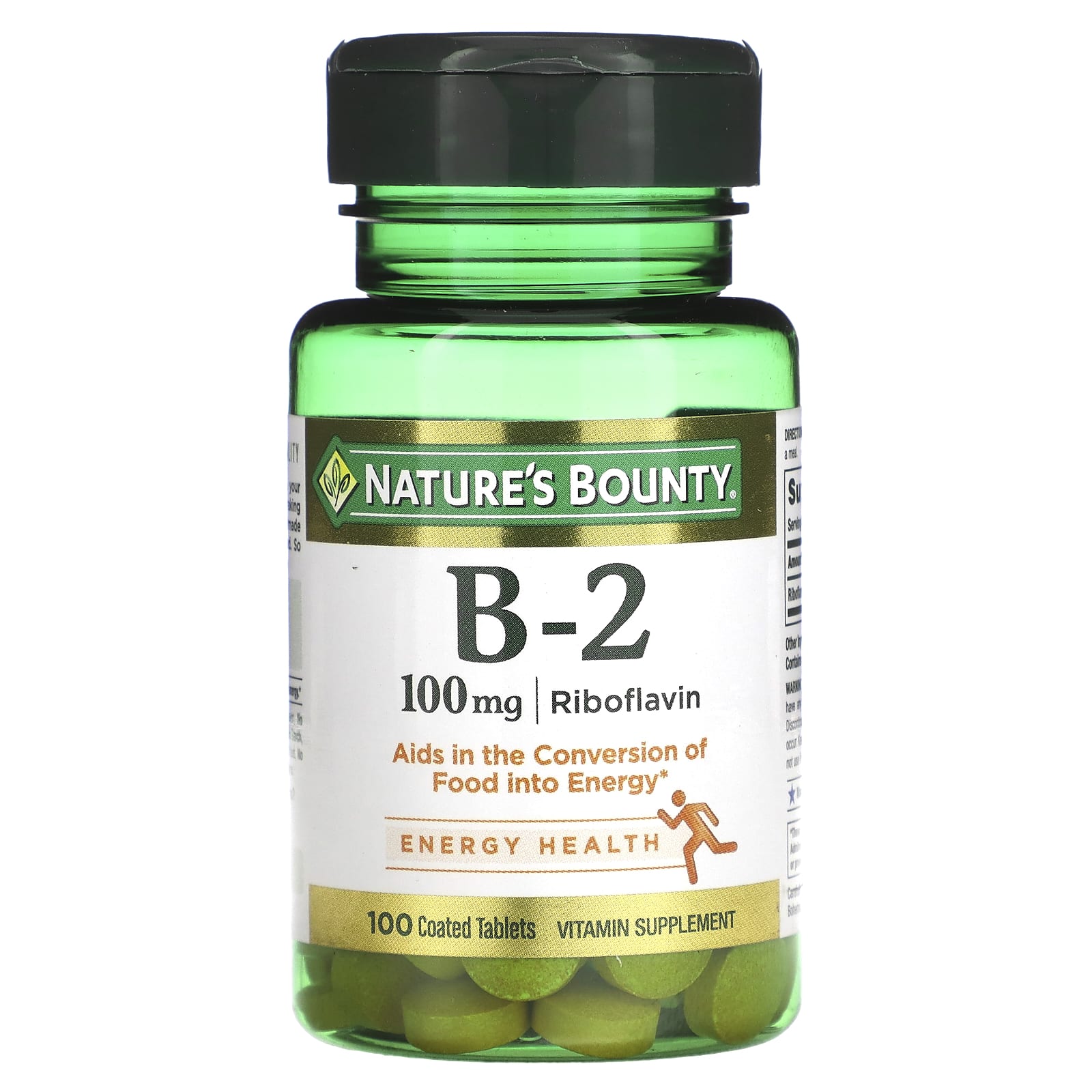 Nature's Bounty Vitamin B-2, 100 Mg, Coated Tablets