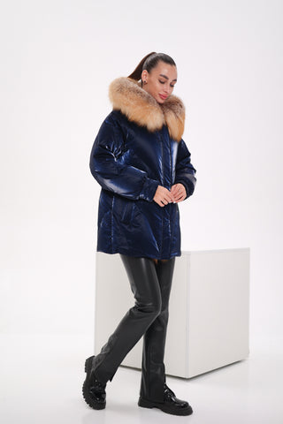 Genuine Red Fox Premium Down Fill Vinyl Parka - By Baano