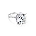 4.0ct Cushion Cut Moissanite Diamond Double Hidden Halo Engagement Ring Ring Deluxe Fine Jewelry