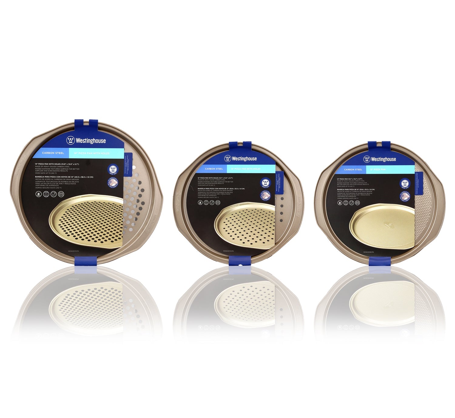 Pizza Pan Set, Carbon Steel, 3-pc (2x12