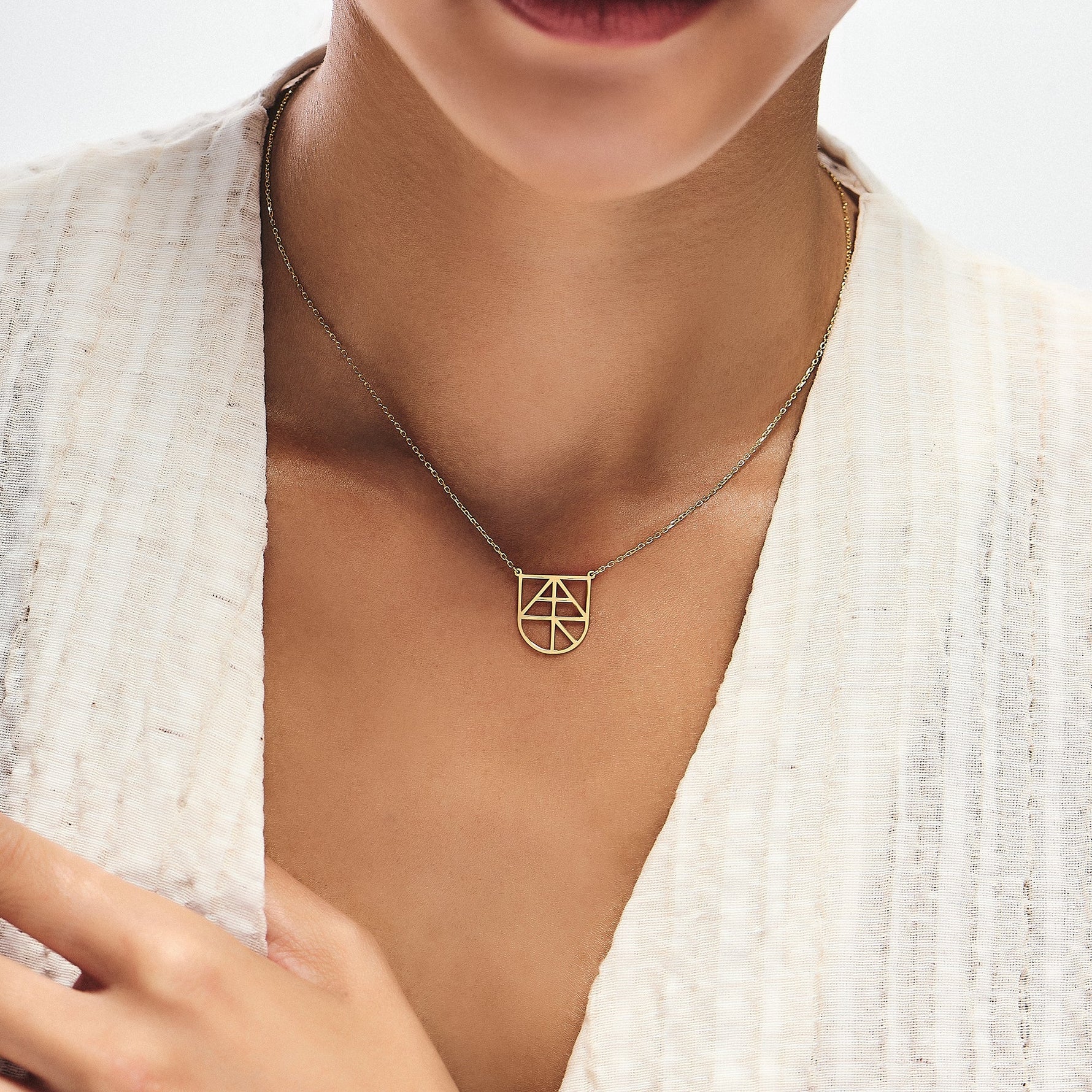 14K Gold Name Logo Necklace, Unique Womens Style Jewelry