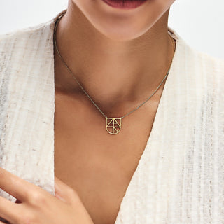 14K Gold Name Logo Necklace, Unique Womens Style Jewelry