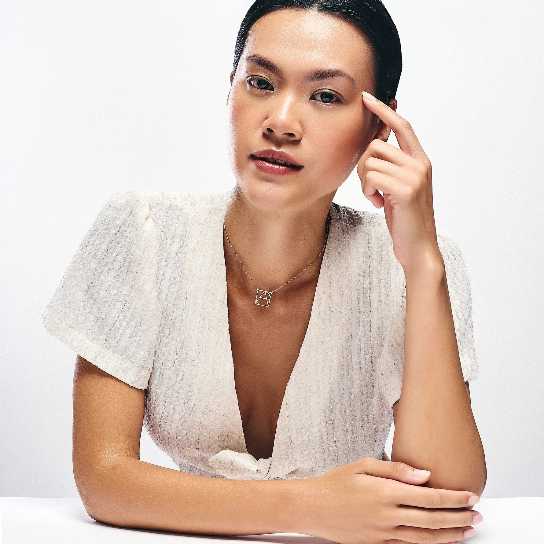 14K Gold Name Logo Necklace, Unique Womens Style Jewelry