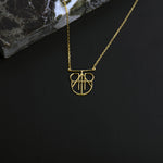 14K Gold Name Logo Necklace, Unique Womens Style Jewelry