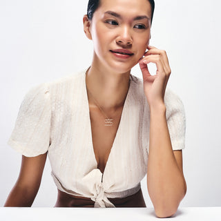 14K Gold Name Logo Necklace, Unique Womens Style Jewelry