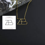 14K Gold Name Logo Necklace, Unique Womens Style Jewelry