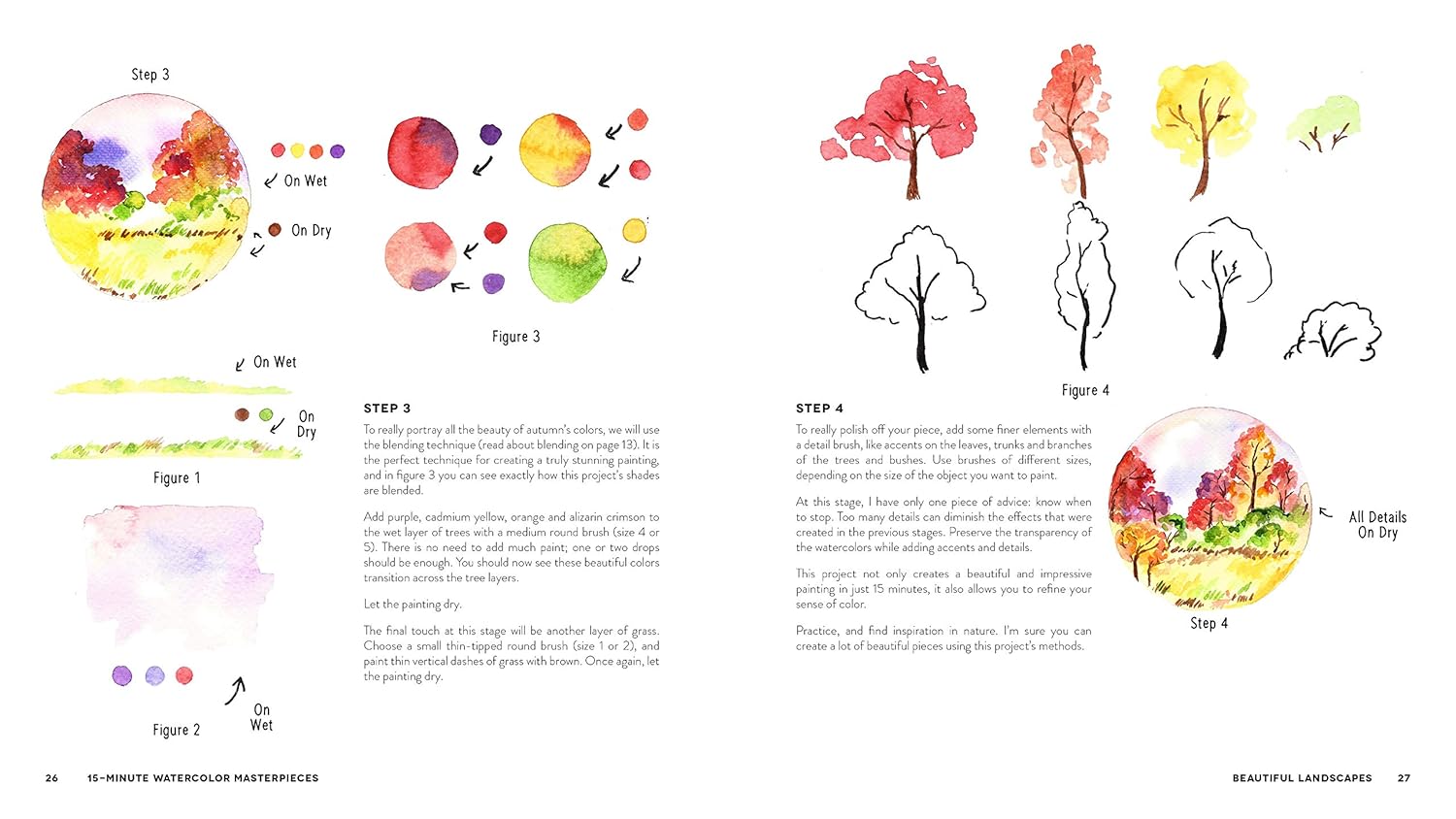 15-Minute Watercolor Masterpieces: Create Frame-Worthy Art in Just a Few Simple Steps (Spiral Bound) Lay it Flat Publishing Group