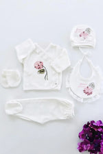 Bloom Floral Newborn Baby Outfit Set (5 Pcs) - By Baano