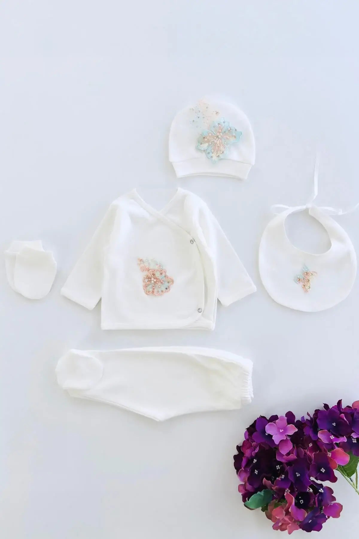 Grace Newborn Girl Gift First Outfit Set (5 Pcs) - By Baano