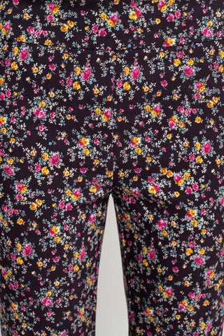 Counterparts Mid Banded Waist Multi Print Ankle Pull On Stretch Rayon Pant - Glamourous Grace