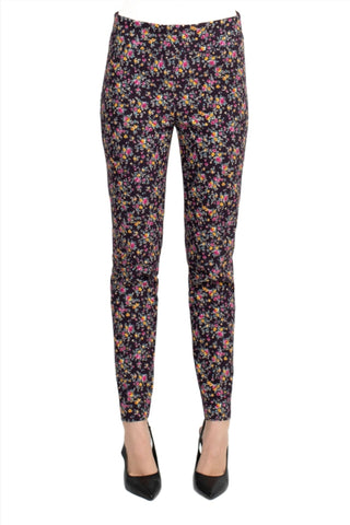 Counterparts Mid Banded Waist Multi Print Ankle Pull On Stretch Rayon Pant - Glamourous Grace