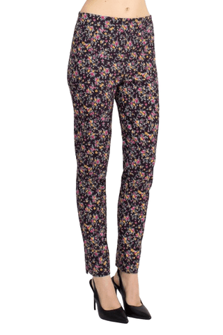 Counterparts Mid Banded Waist Multi Print Ankle Pull On Stretch Rayon Pant - Glamourous Grace