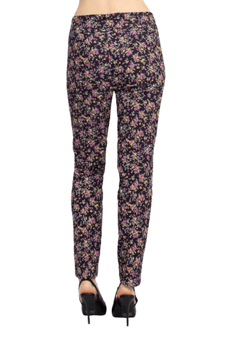 Counterparts Mid Banded Waist Multi Print Ankle Pull On Stretch Rayon Pant - Glamourous Grace