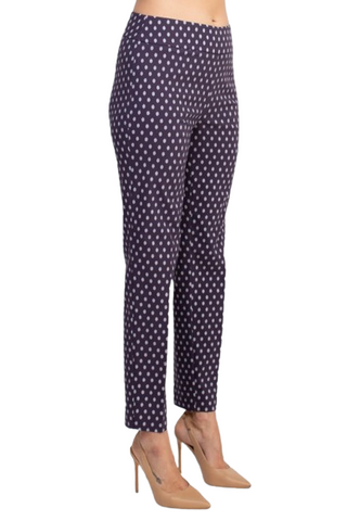 Counterparts Mid Banded Waist Multi Print Stretch Rayon Pants - By Baano