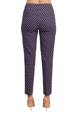 Counterparts Mid Banded Waist Multi Print Stretch Rayon Pants - By Baano