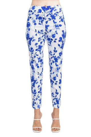 Counterparts Mid Banded Waist Multi Print Stretch Rayon Pants - By Baano