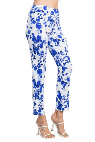 Counterparts Mid Banded Waist Multi Print Stretch Rayon Pants - By Baano
