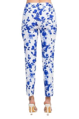 Counterparts Mid Banded Waist Multi Print Stretch Rayon Pants - By Baano