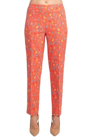 Counterparts Mid Banded Waist Multi Print Stretch Rayon Pants - By Baano