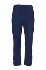 Carre Noir Mid Waist Embellished Cuff Solid Crepe Pants - Glamourous Grace