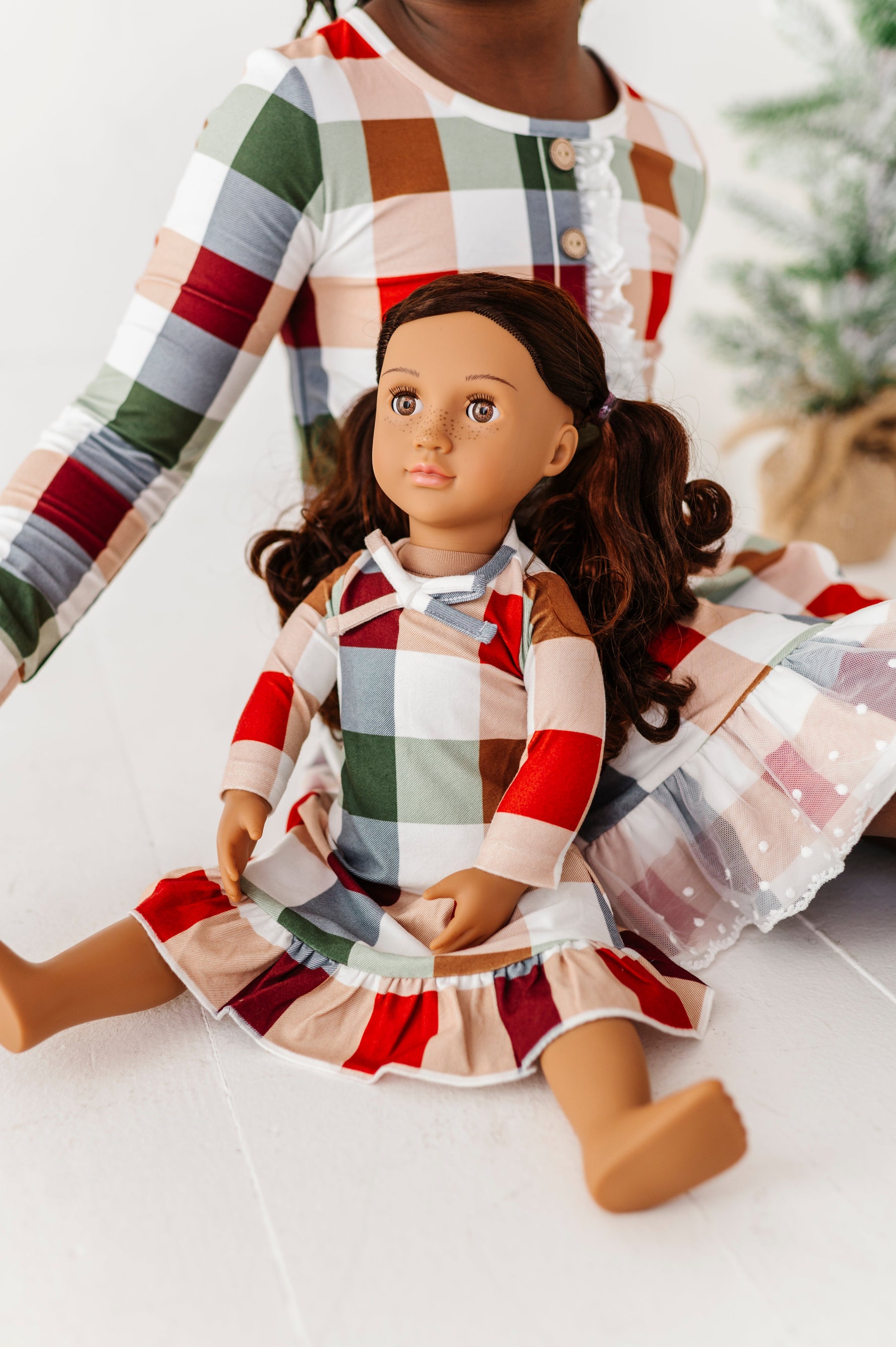 Holiday Plaid | DOLL DRESS - By Baano