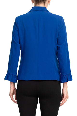 Peace of Cloth one button ruffle sleeve blazer - By Baano