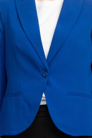 Peace of Cloth one button ruffle sleeve blazer - By Baano