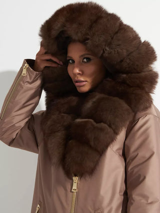 Genuine Polar Fox Fur Trim Rabbit Fur Insulated Parka - By Baano