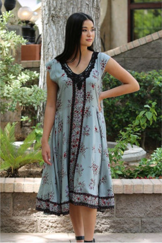 Sage Prints Midi Dress