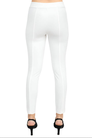 Soho Mid Waist Pull - On Skinny Zipper Front Solid Crepe Pant - Glamourous Grace