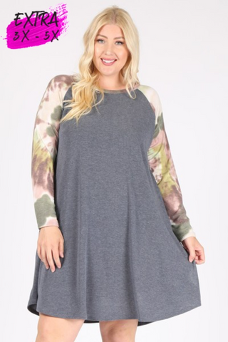 Tie Dye Sleeve Dress
