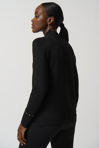 Mock Neck Sweater - Black - By Baano