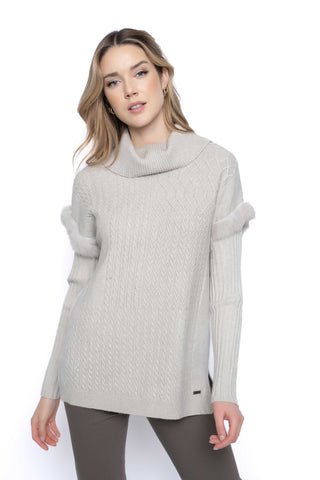 Fur Trimmed Sweater - By Baano