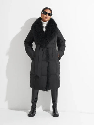 Genuine Lama Fur Premium Down Coat - By Baano