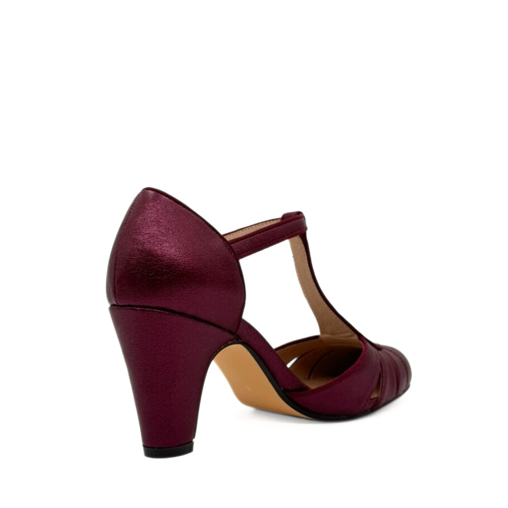 Mulberry Metallic T-Strap Heels