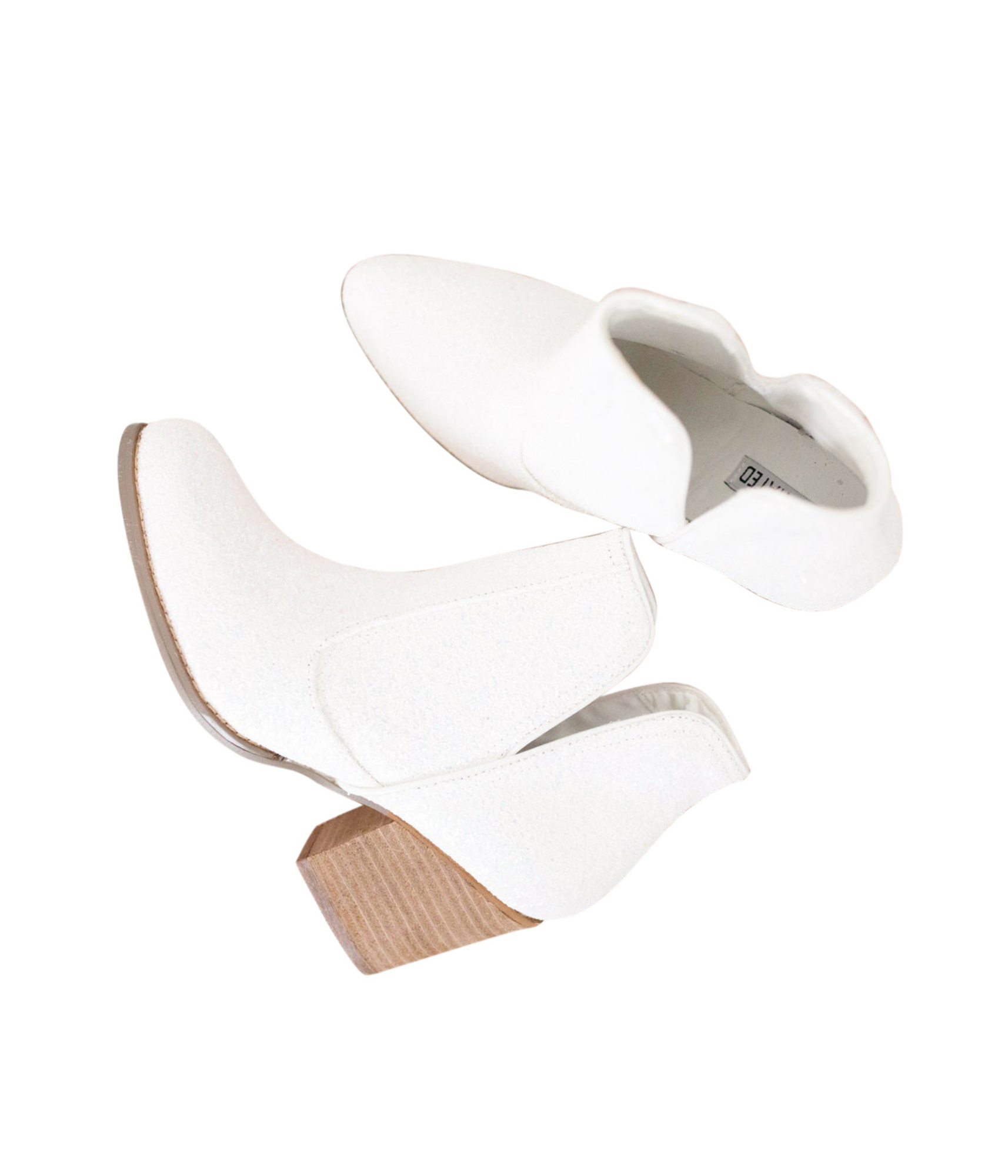 Fiera Glitter Booties in White - By Baano