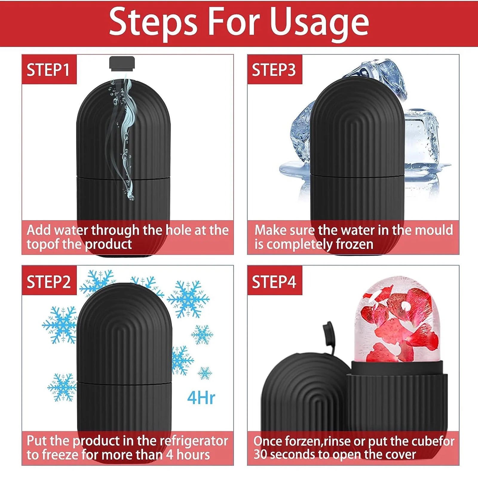 2024 New Ice Roller for Face and Eye, Ice Face Roller, Facial Beauty Ice Roller Skin Care Tools, Ice Cube Face Massage, Silicone Ice Mold for Face Care