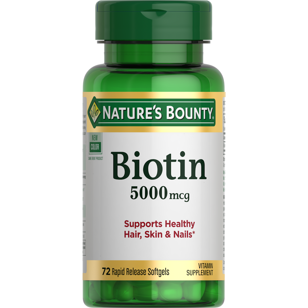 Nature's Bounty Super Potency Biotin 5000 Mcg Vitamin Supplement Rapid Release Liquid Softgels