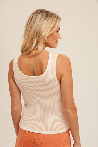 Ribbed Sweater Tank - By Baano