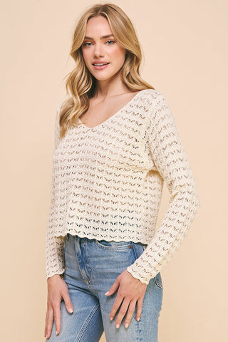 Scalloped Hem Sweater - By Baano