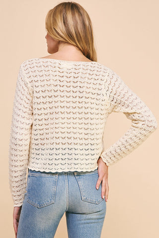 Scalloped Hem Sweater - By Baano