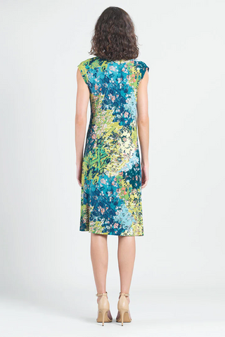 Floral Patch Print Sleeveless Midi Dress