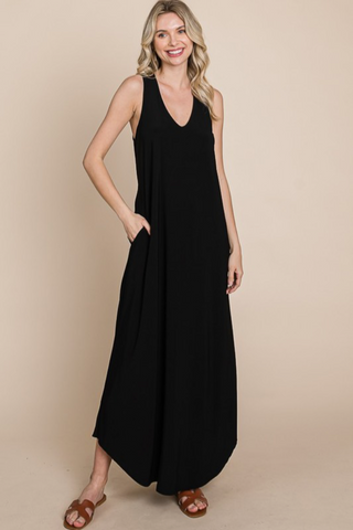 V Neck Maxi Dress