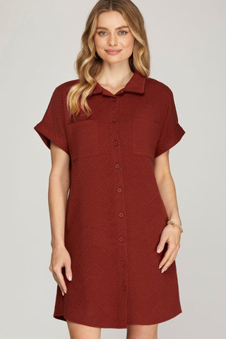 Buttoned In Texture Dress