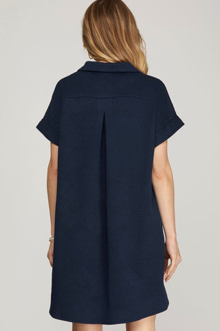 Buttoned In Texture Dress