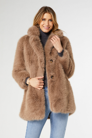Whitney Faux Fur Coat - By Baano