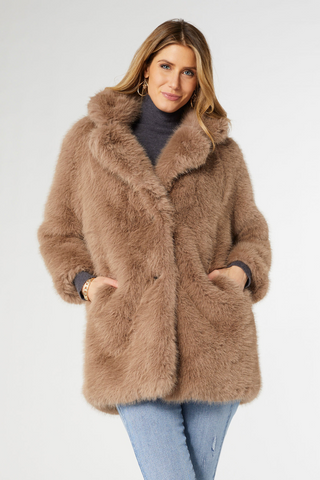 Whitney Faux Fur Coat - By Baano