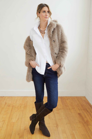 Whitney Faux Fur Coat - By Baano